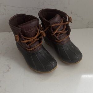 Sperry Kids Brown and Black Rain Boots
